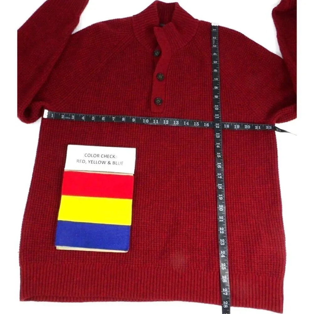 BANANA REPUBLIC red pullover Italian yarn wool blend sweater men's size XL